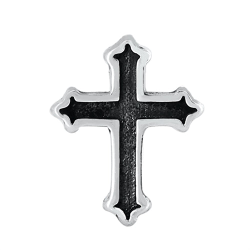 Silver Stud Earrings - Cross