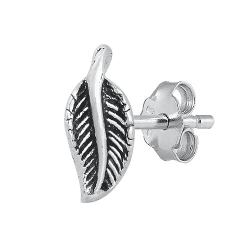 Silver Stud Earrings - Leaves