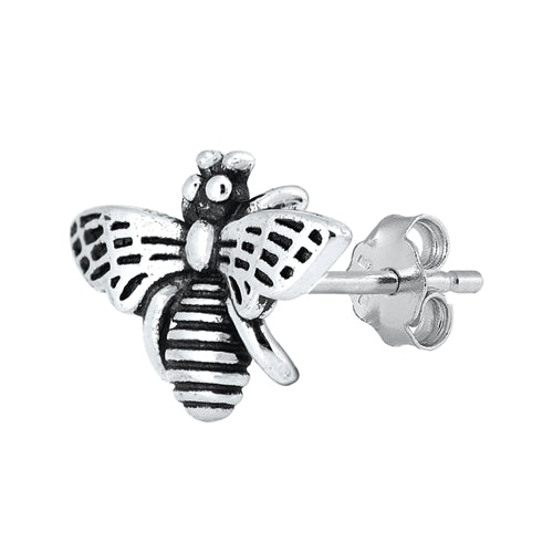 Silver Stud Earrings - Bee