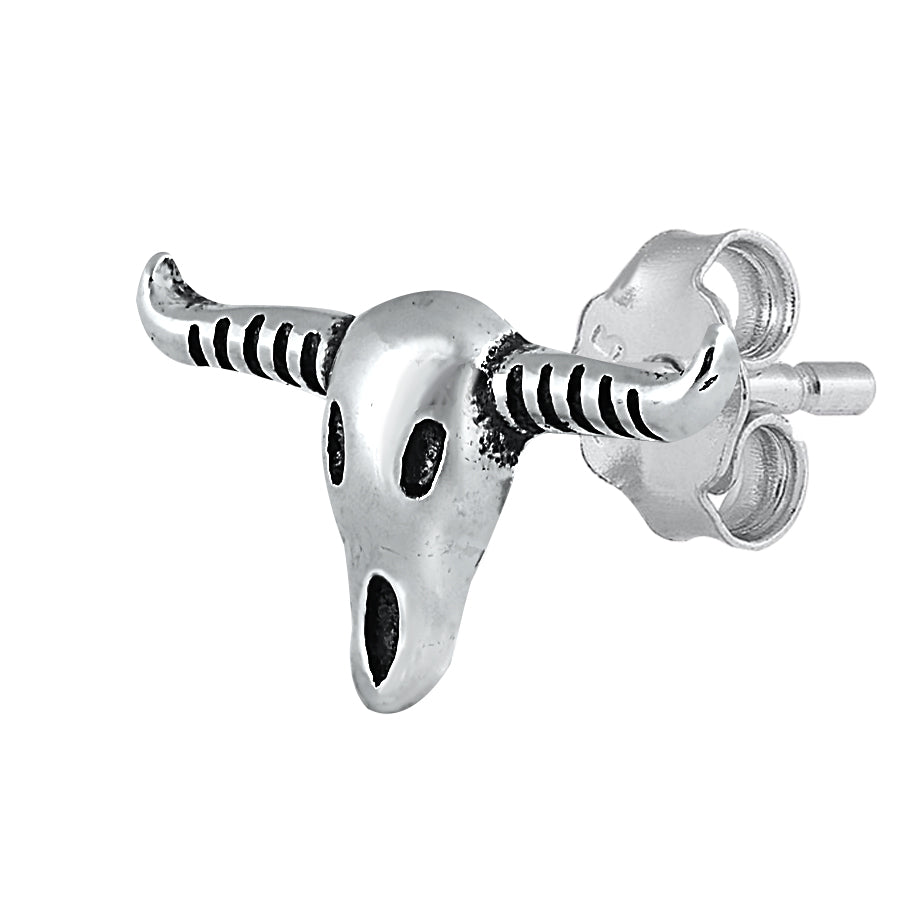Silver Stud Earrings - Longhorn