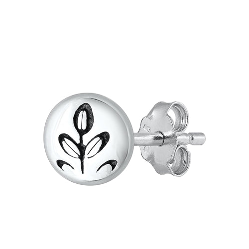 Silver Earrings - Plant