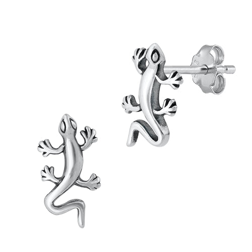 Silver Earrings - Lizard