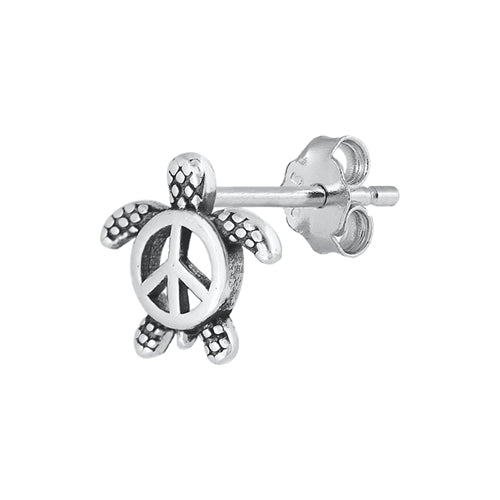 Silver Earrings - Turtle & Peace Sign