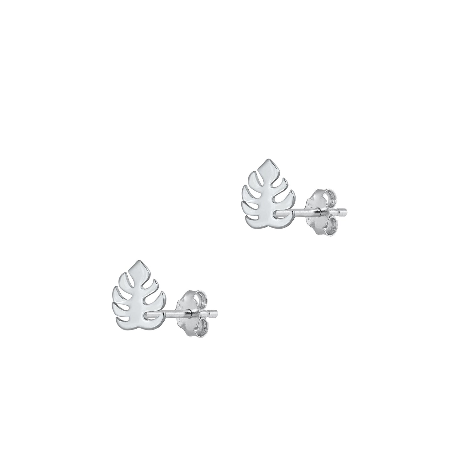 Silver Earrings - Tropical Leaf