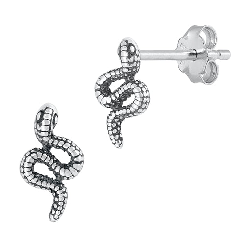 Silver Earrings - Snake