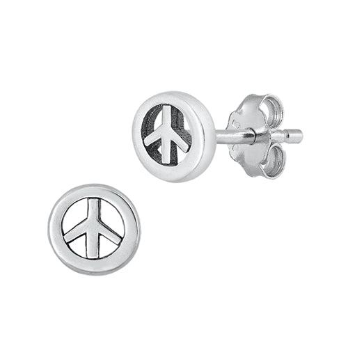 Silver Earrings - Peace Sign