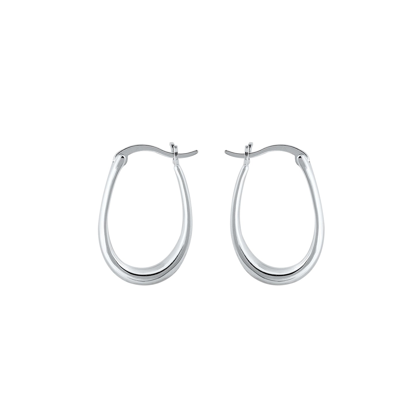 Silver U-Shaped Hoops