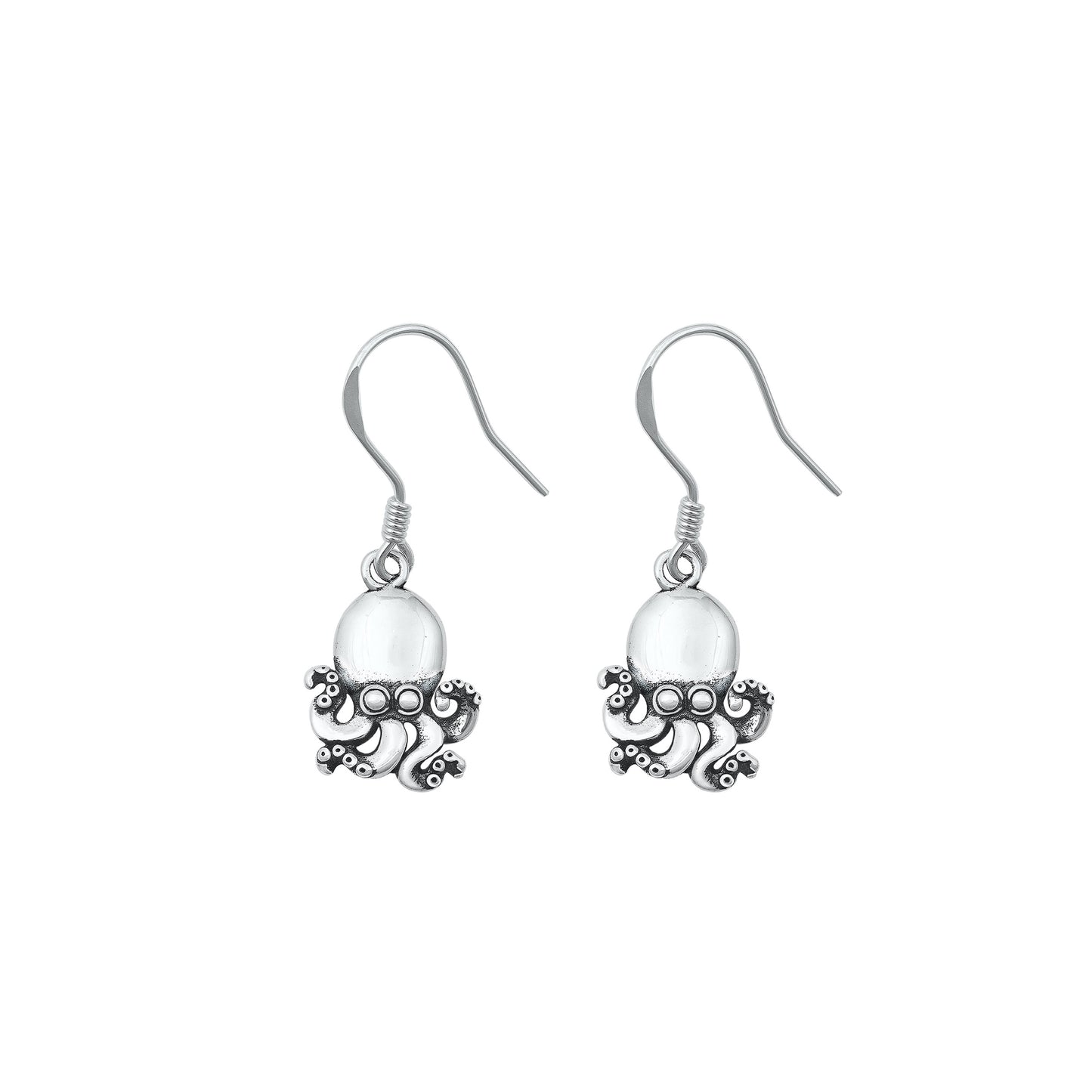 Silver Earrings - Octopus