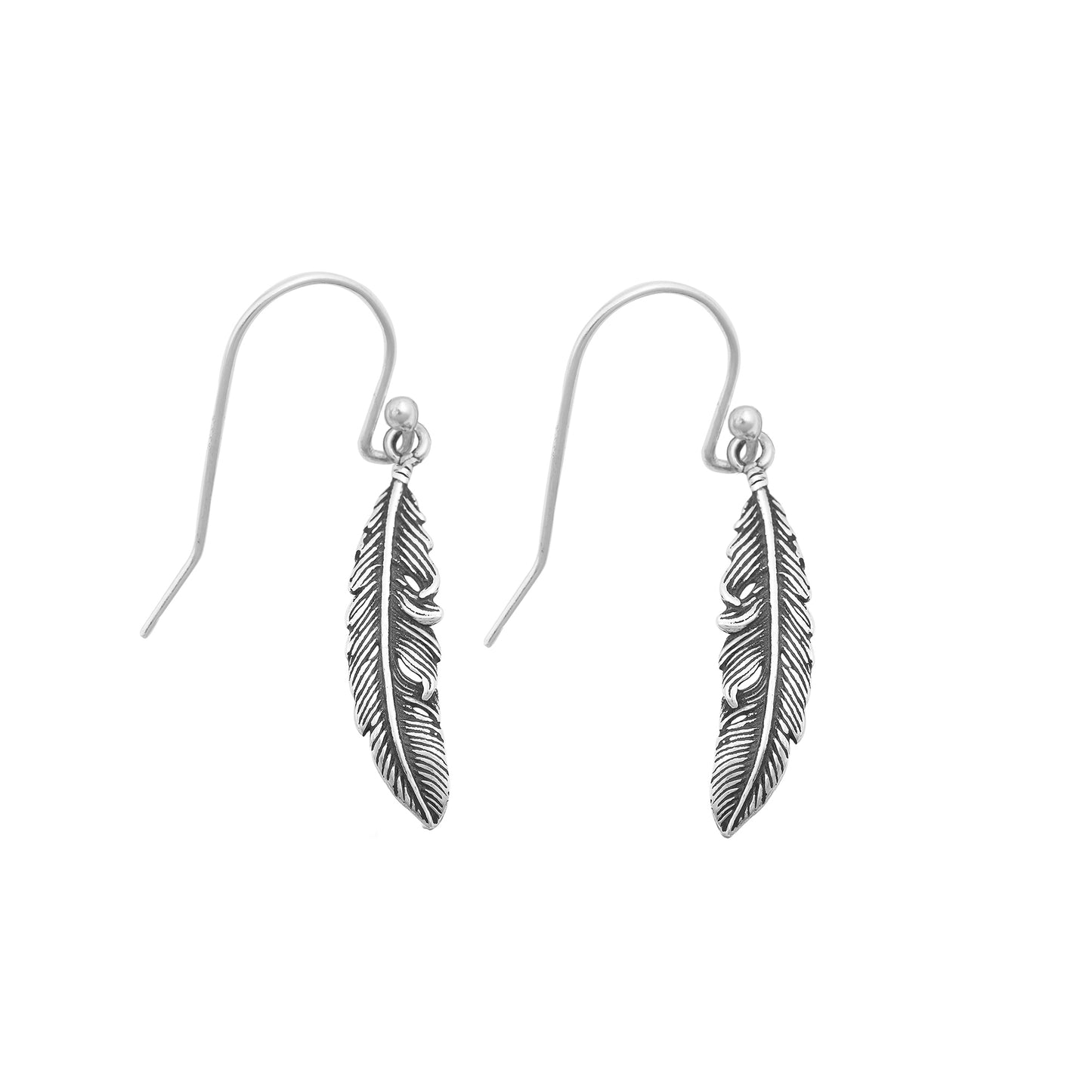 Silver Earrings - Feathers
