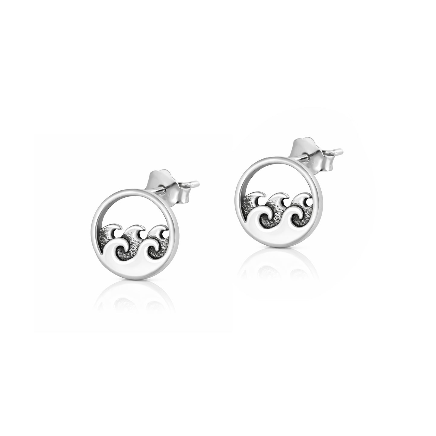 Silver Earrings - Ocean Waves