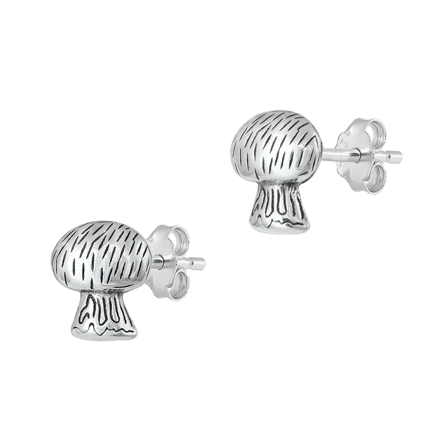 Silver Earring - Mushroom