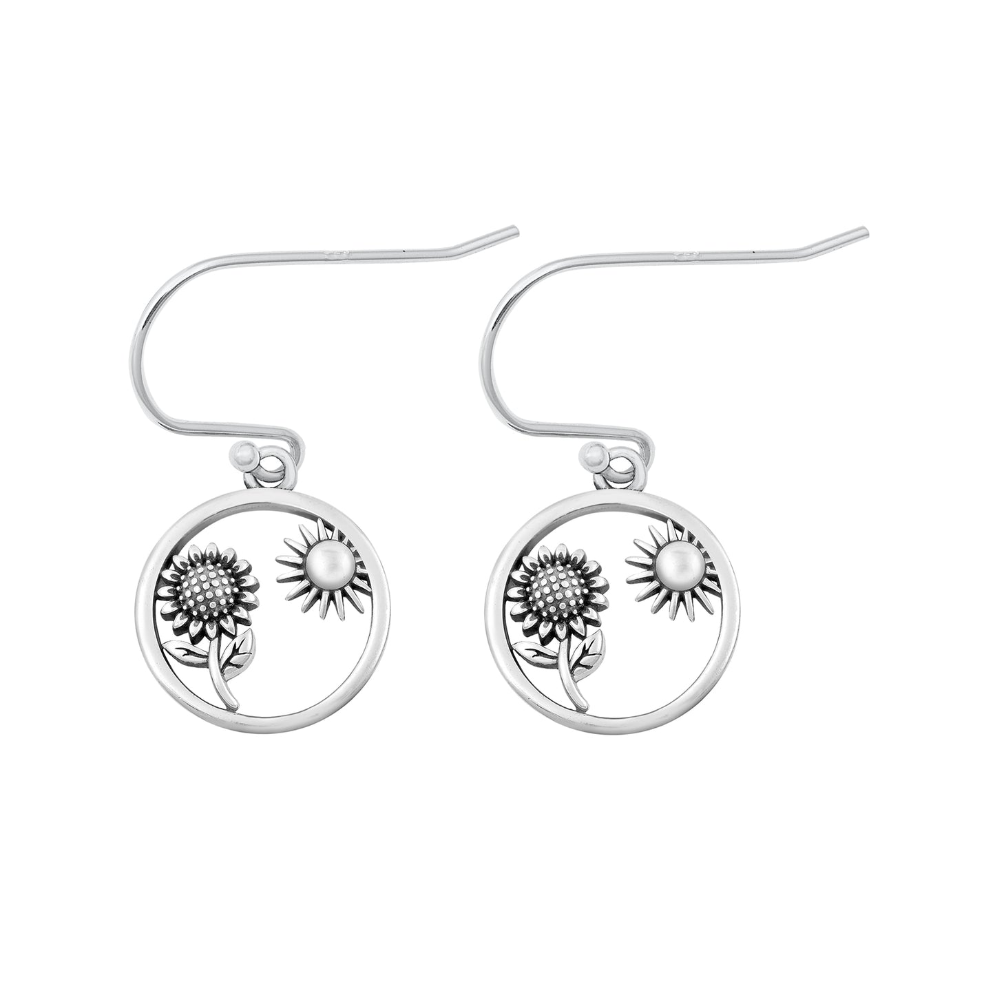 Silver Earrings - Sunflower