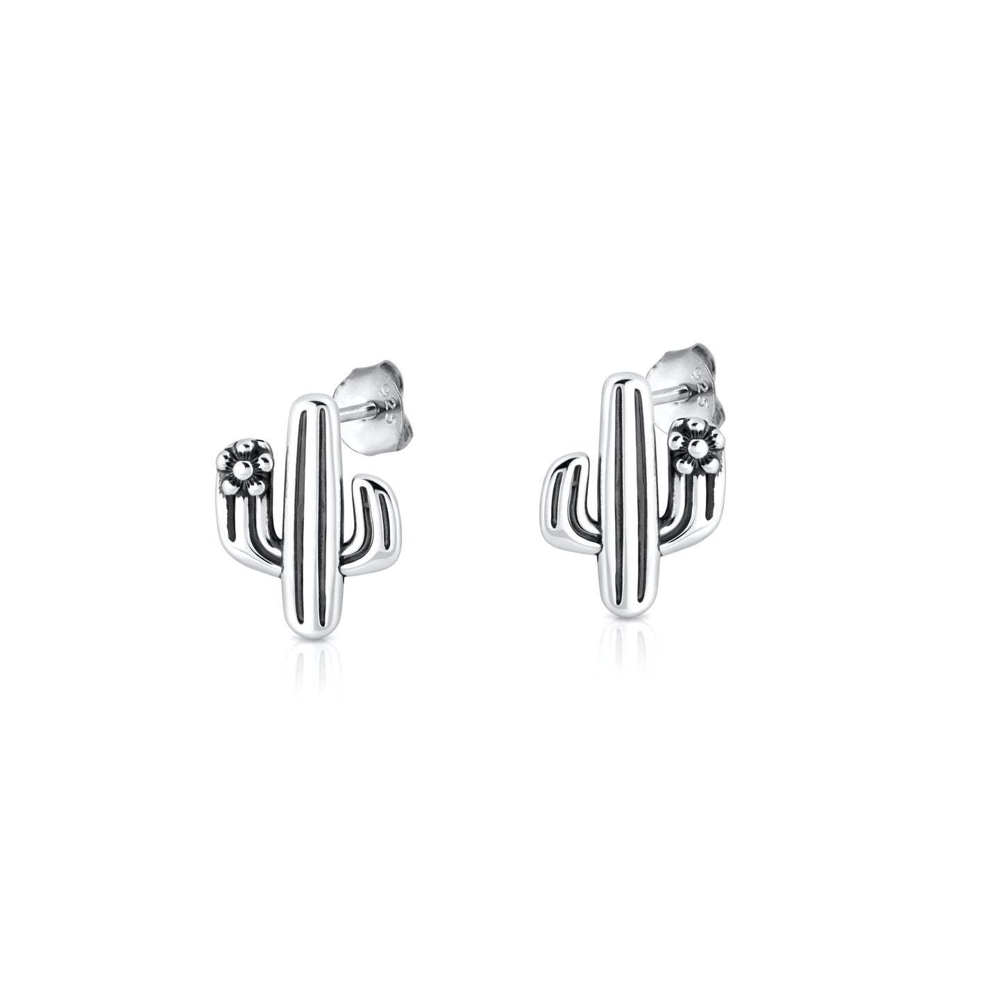 Silver Earrings - Cactus