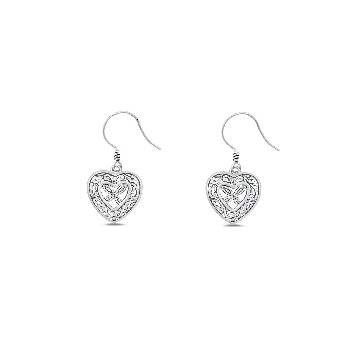 Silver Earrings - Heart