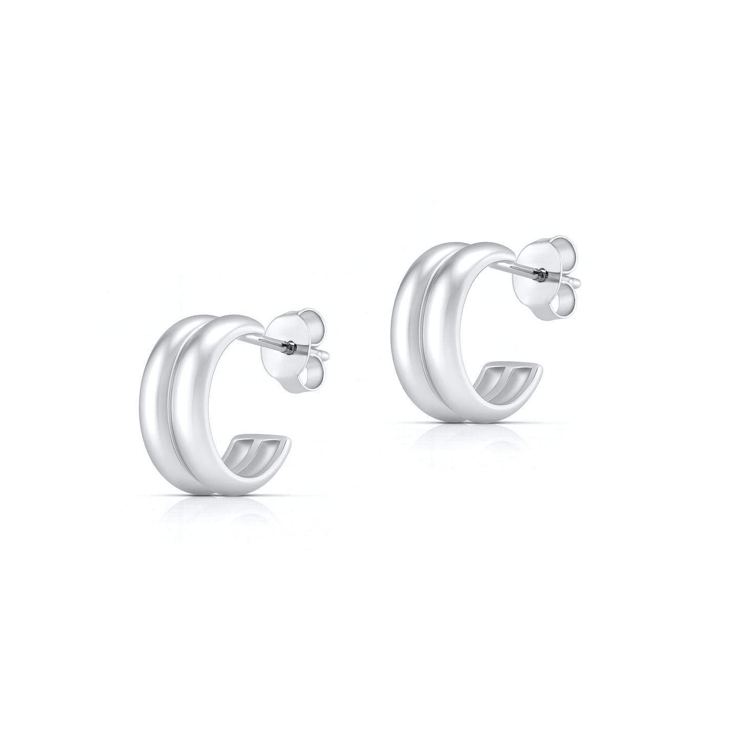 Silver Open Hoop Earrings