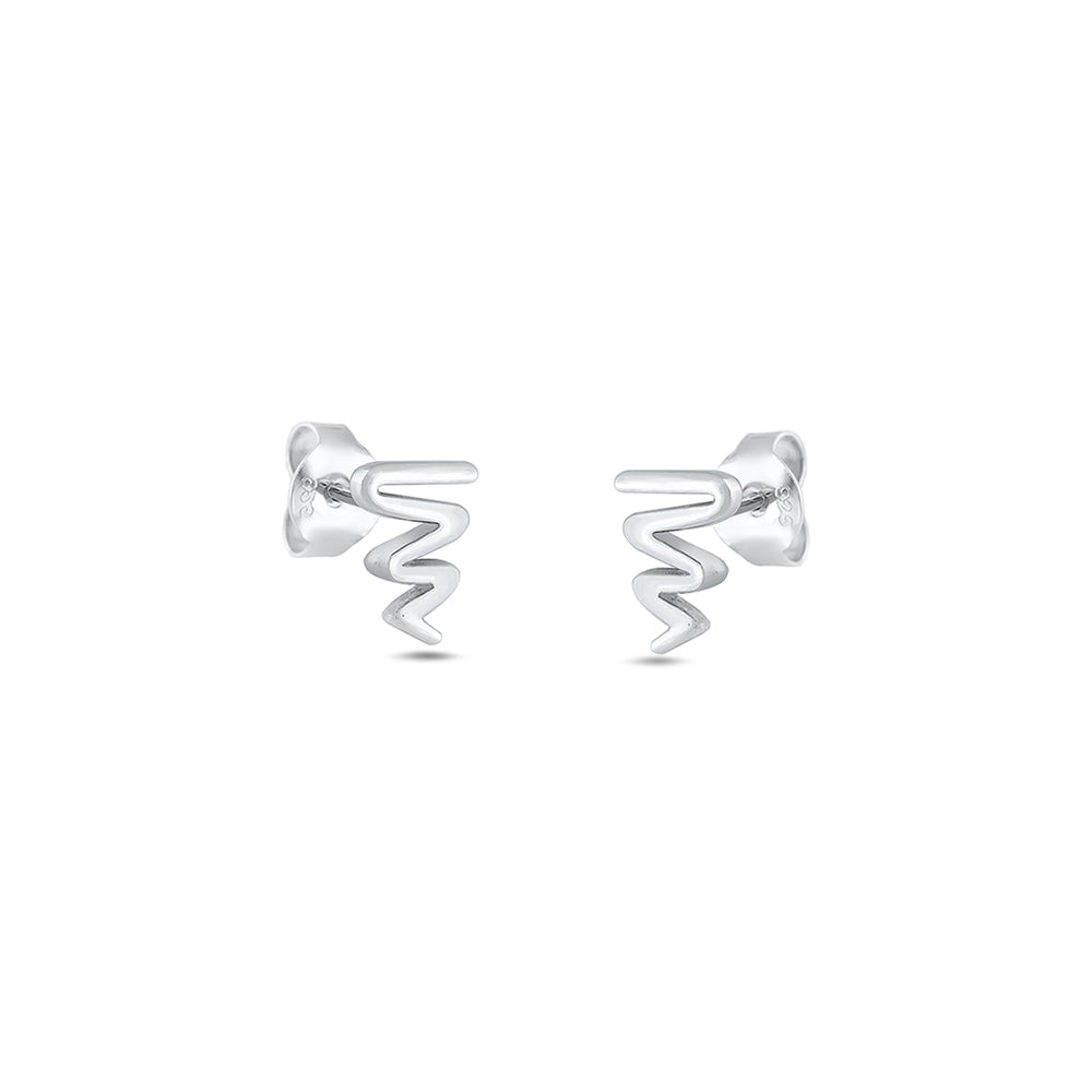 Silver Earring - Zig Zag