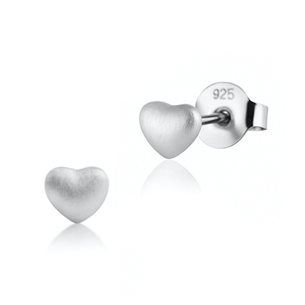 Silver CZ Earrings - Mini Hearts