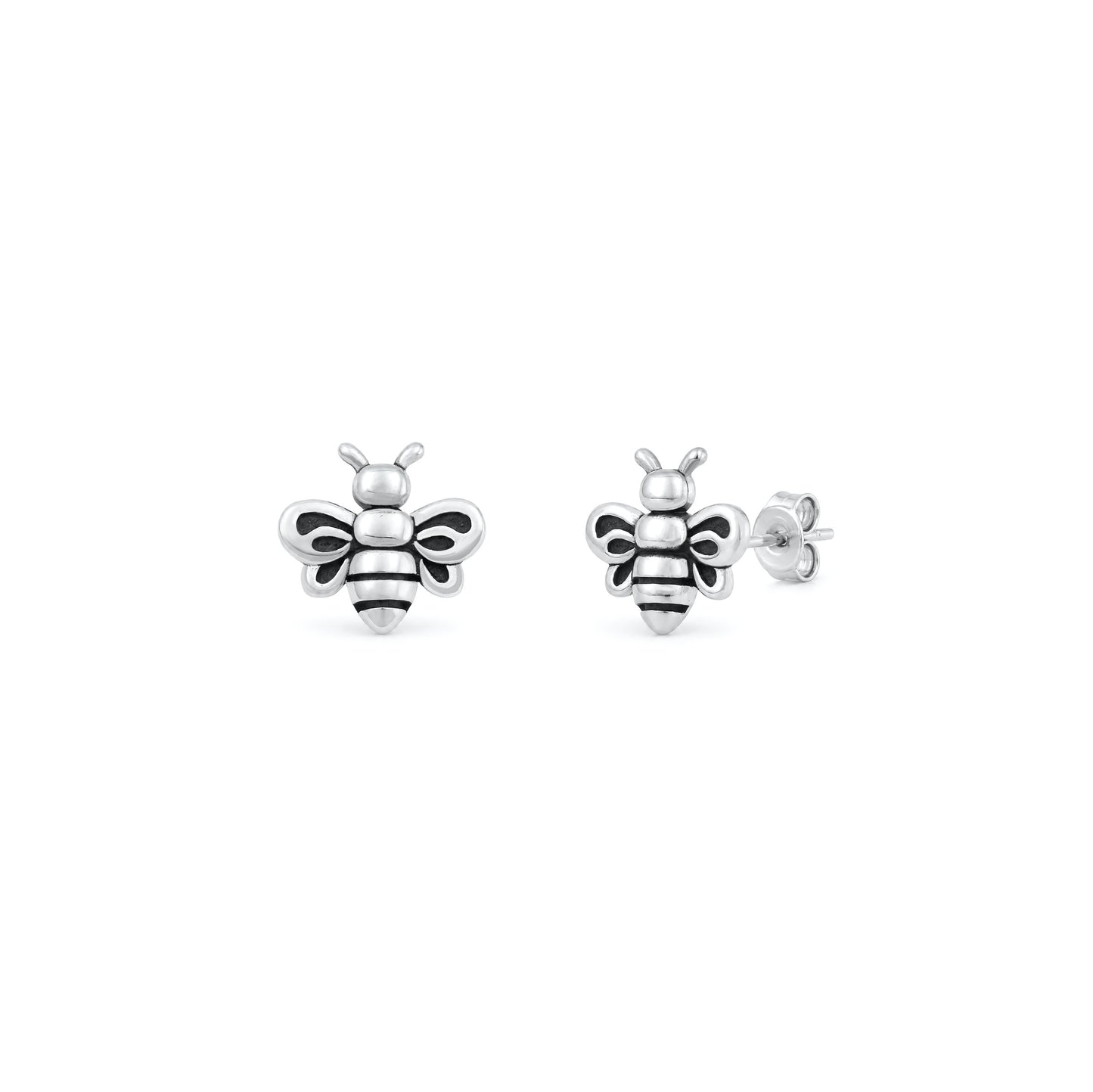 Silver Earrings - Bee