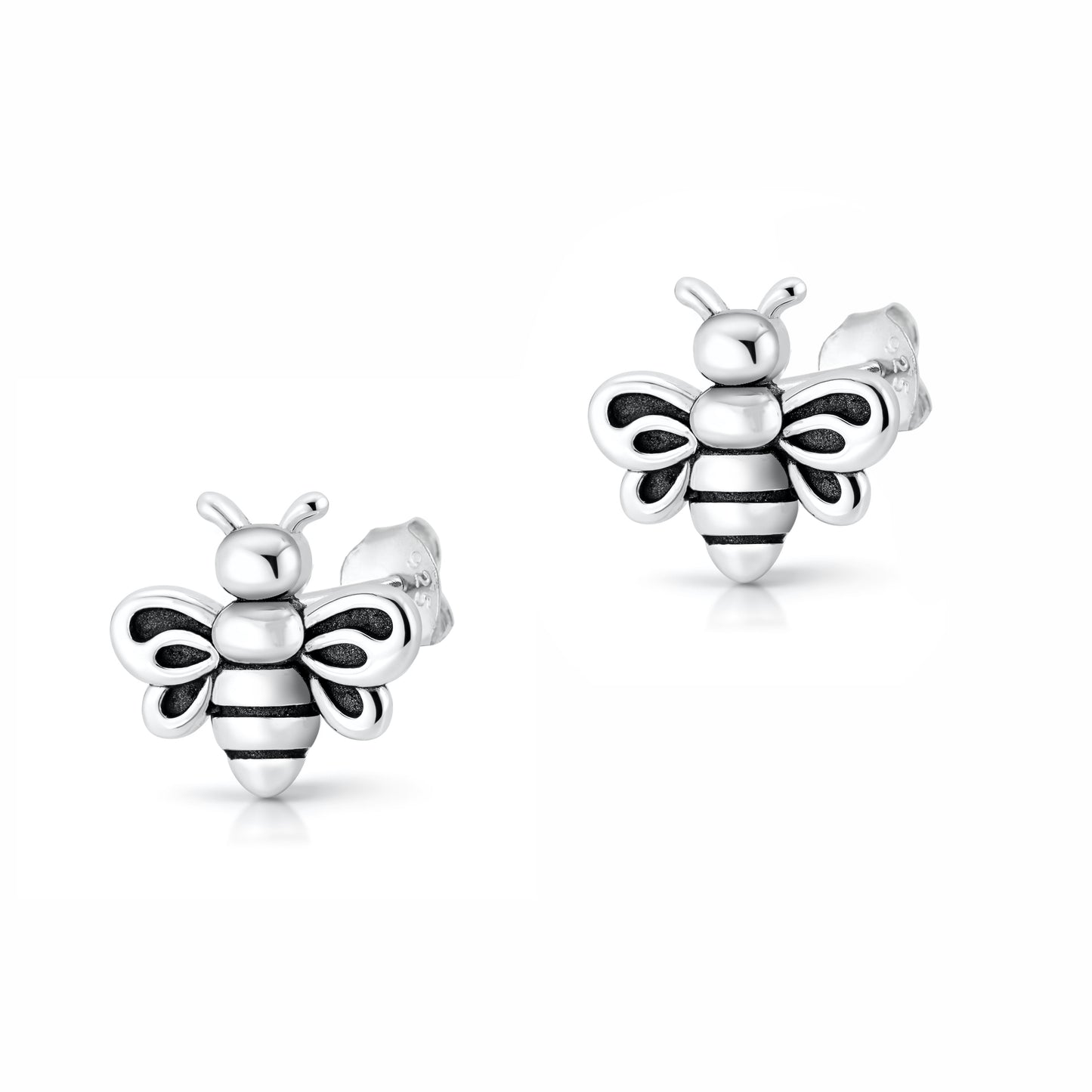 Silver Earrings - Bee