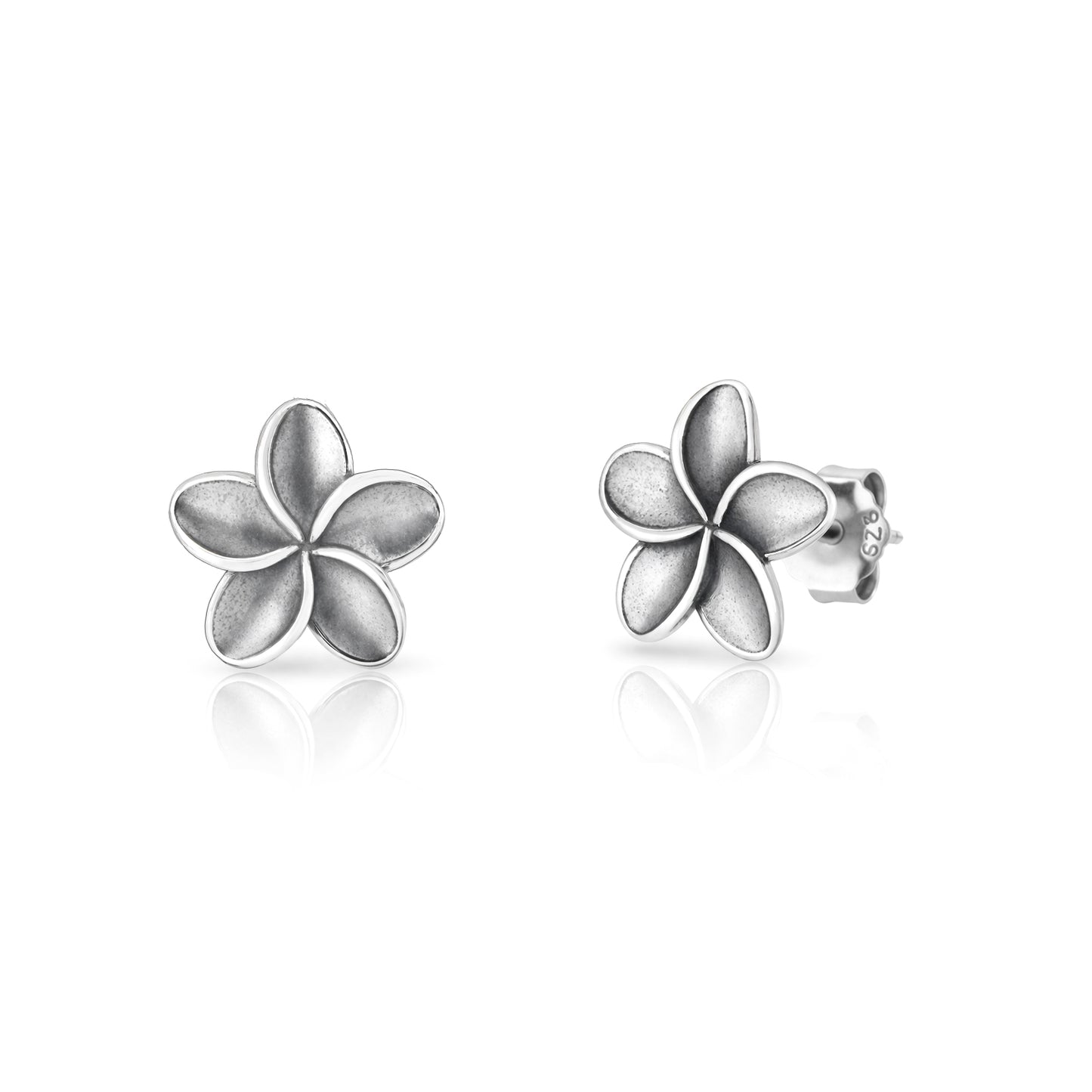 Silver Earrings - Plumeria Flower