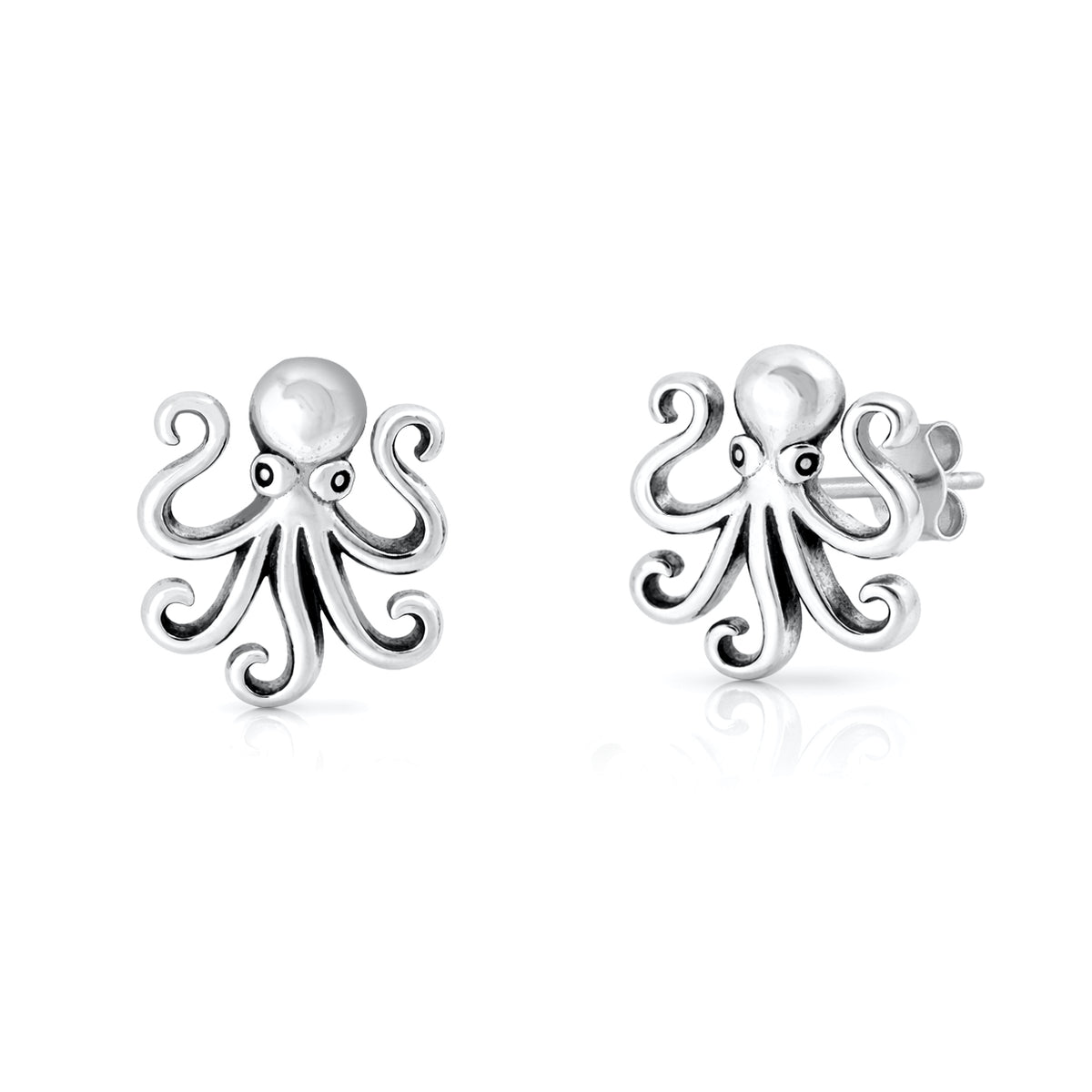 Silver Earrings - Octopus