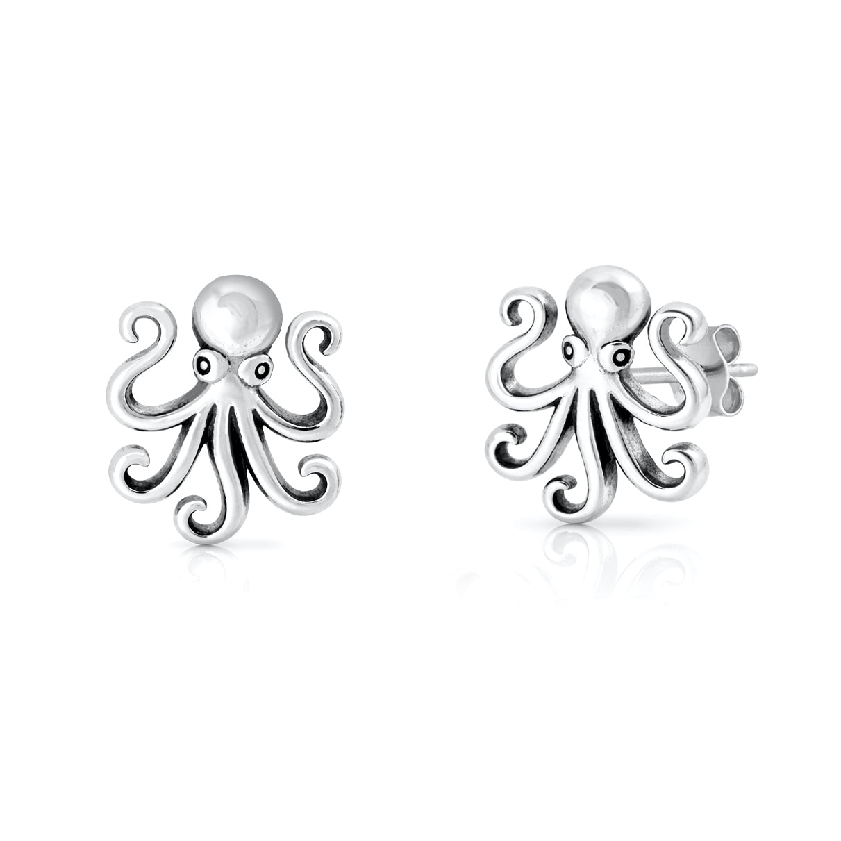 Silver Earrings - Octopus