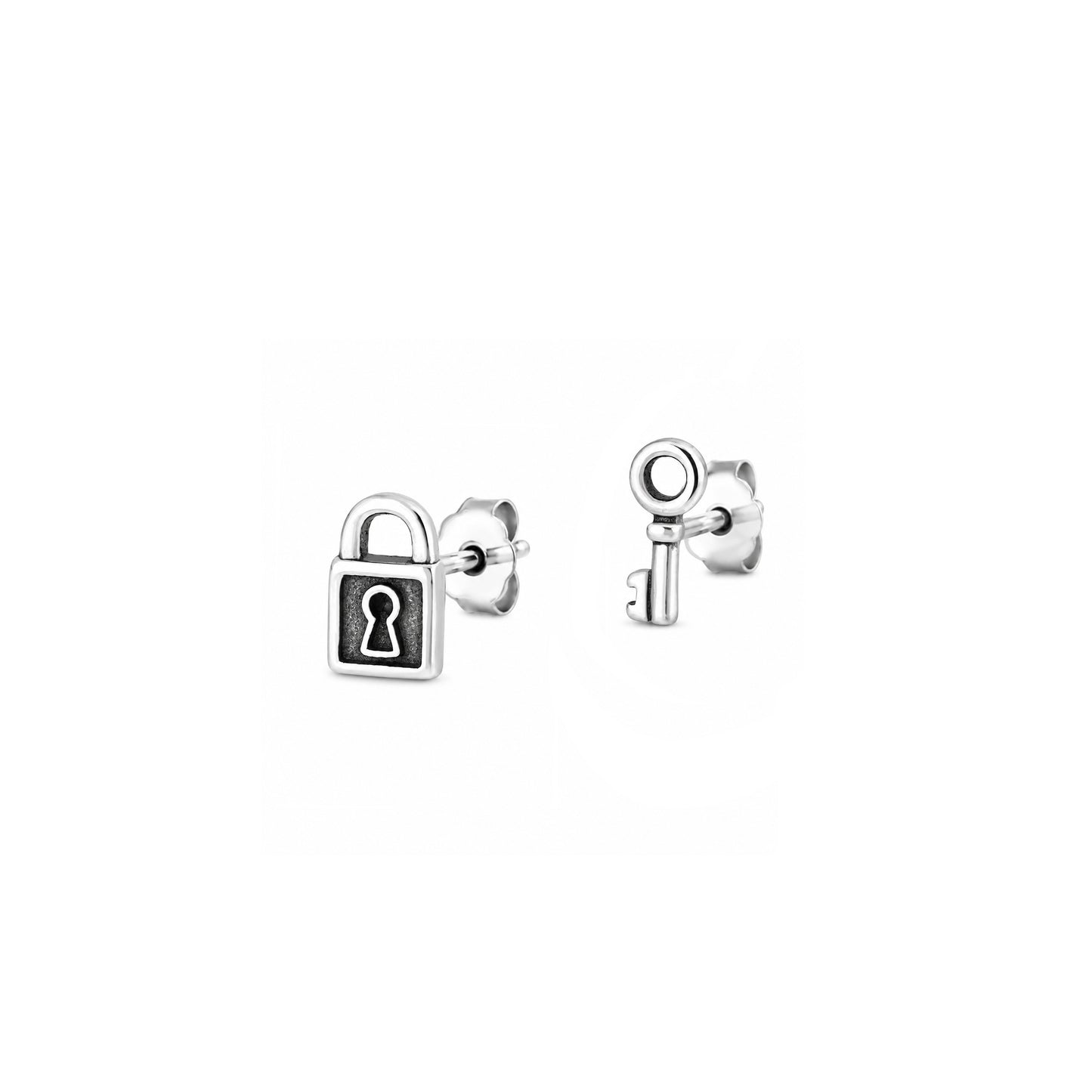 Silver Earring - Lock & Key