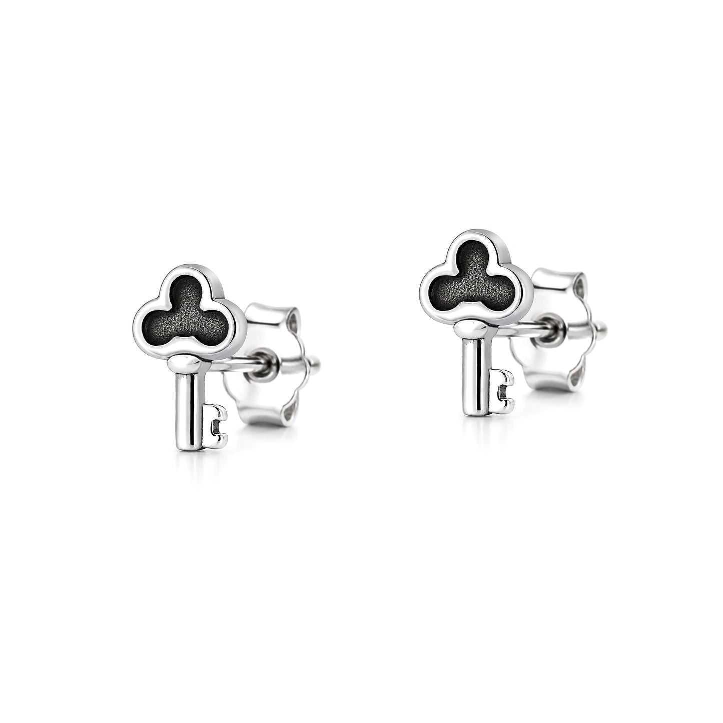 Silver Earrings - Key