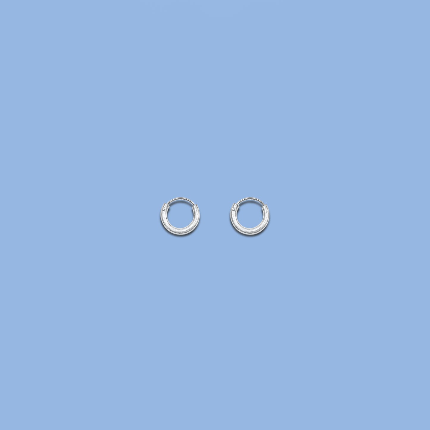 Silver Continuous Hoop Earrings - 1.5 x 8 mm