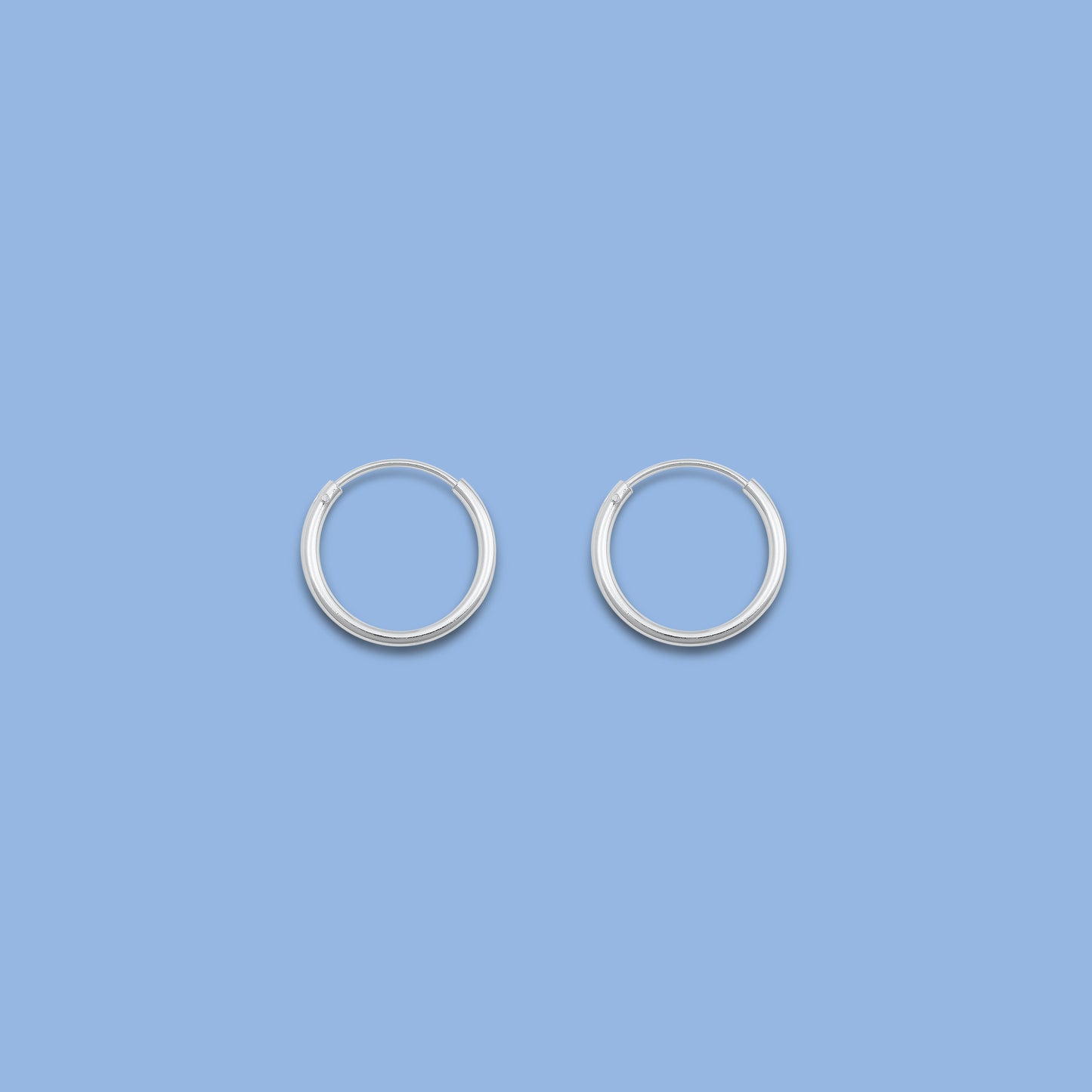 Silver Continuous Hoop Earrings - 1.5 x 16 mm