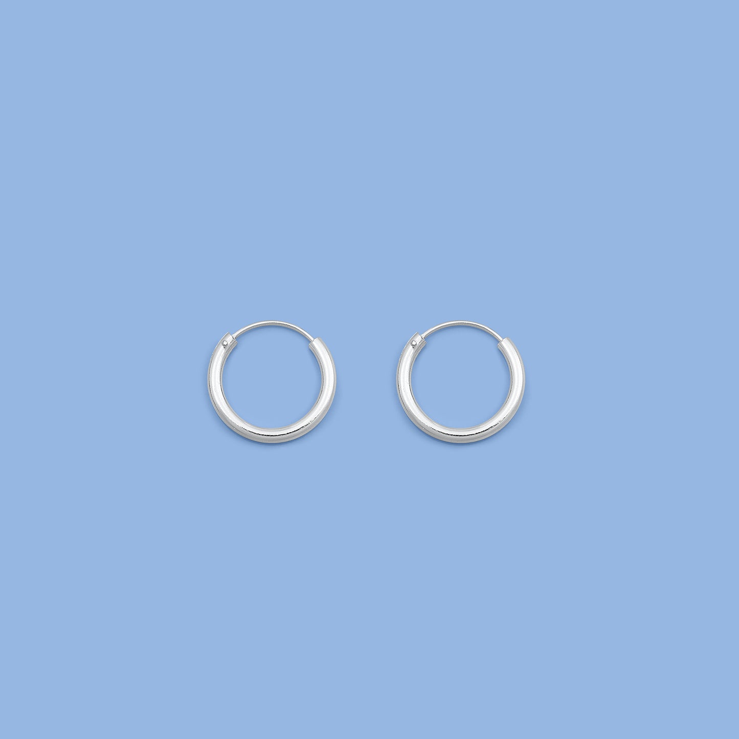 Silver Continuous Hoop Earrings - 2 x 16 mm
