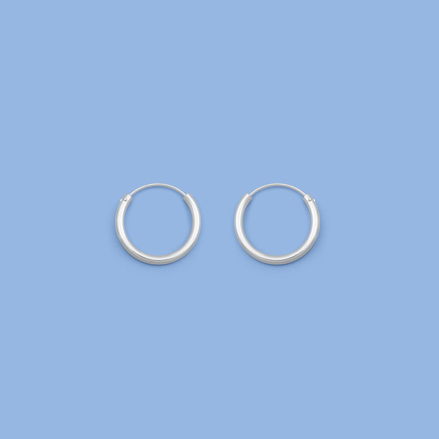 Silver Continuous Hoop Earrings - 2 x 18 mm