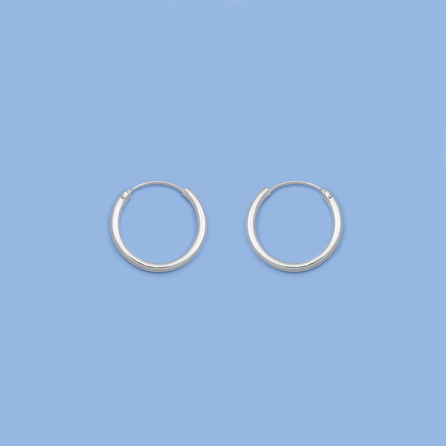 Silver Continuous Hoop Earrings - 2 x 20 mm