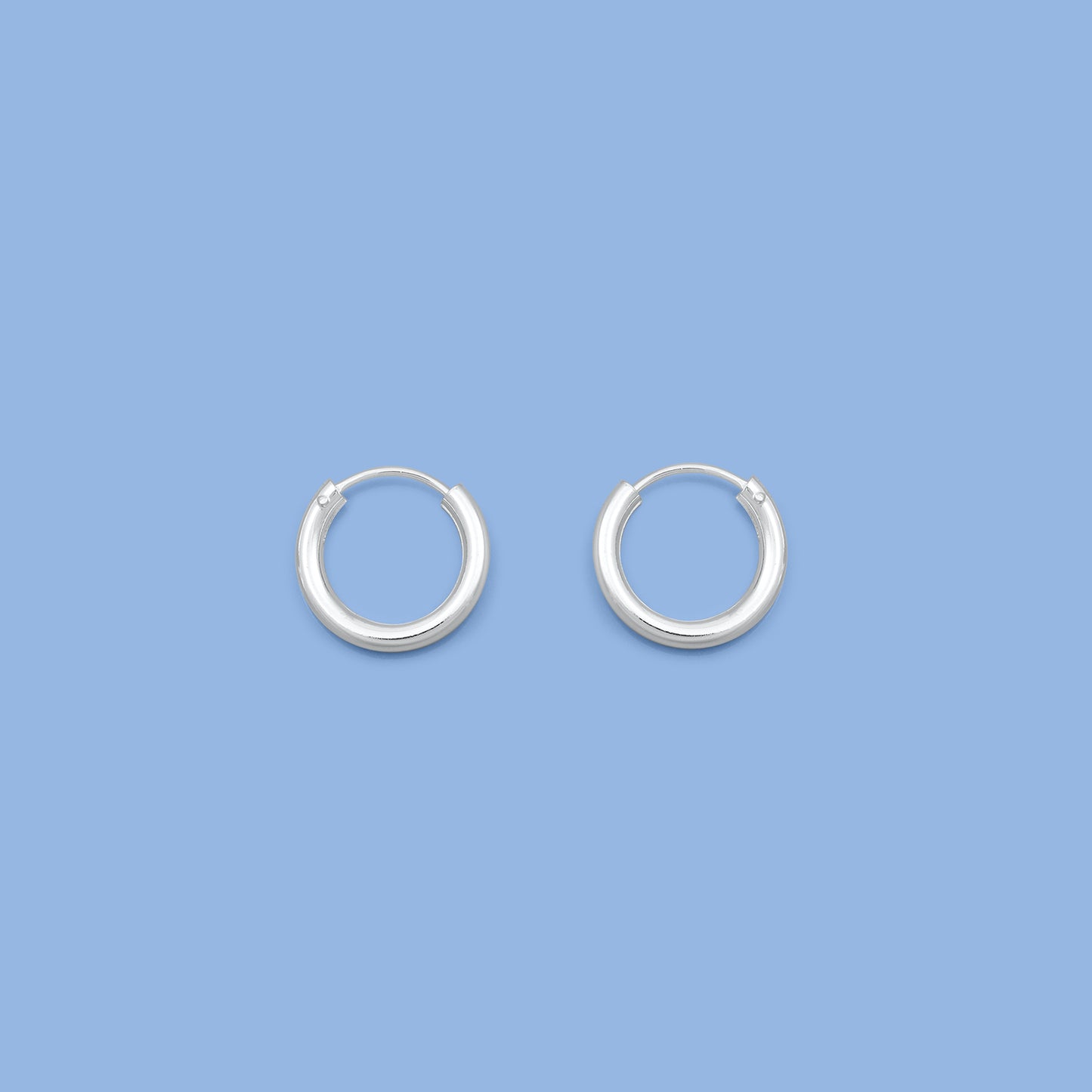 Silver Continuous Hoop Earrings - 2.5 x 16 mm