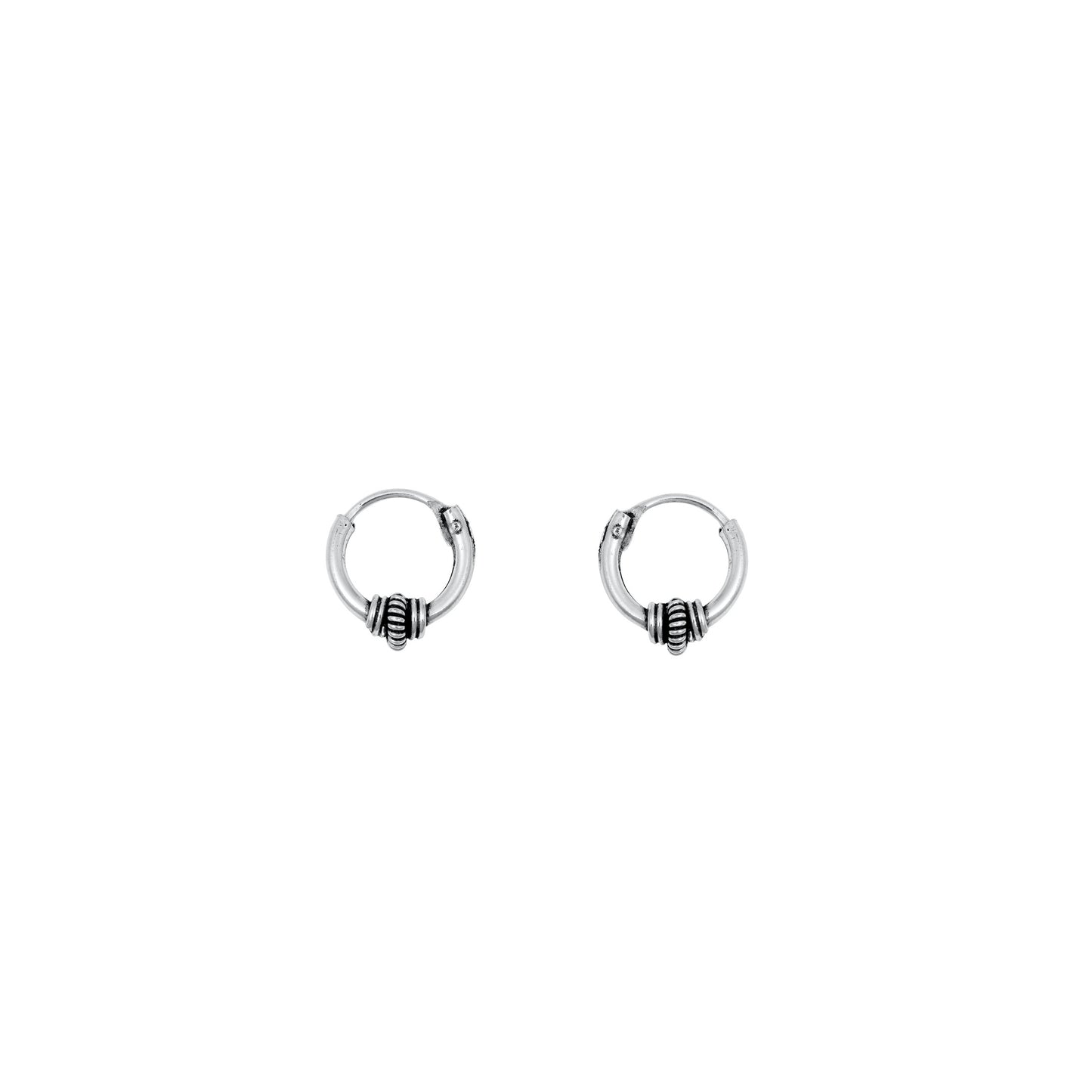 Silver Bali Hoop Earring