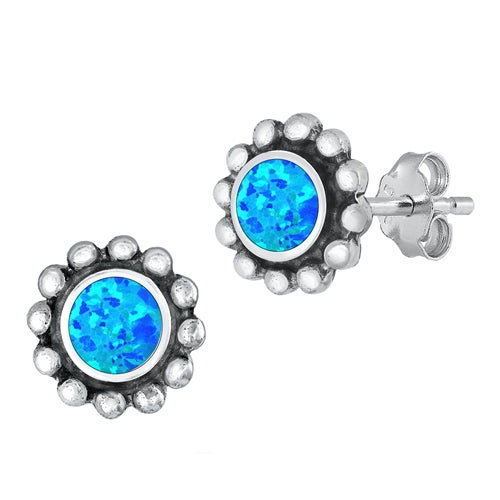 Silver Lab Opal Earring