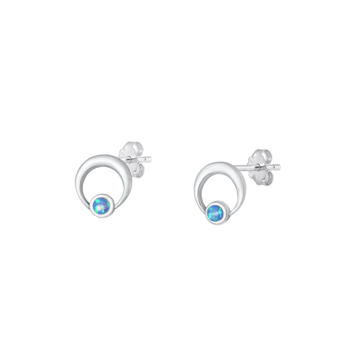 Silver Lab Opal Earring