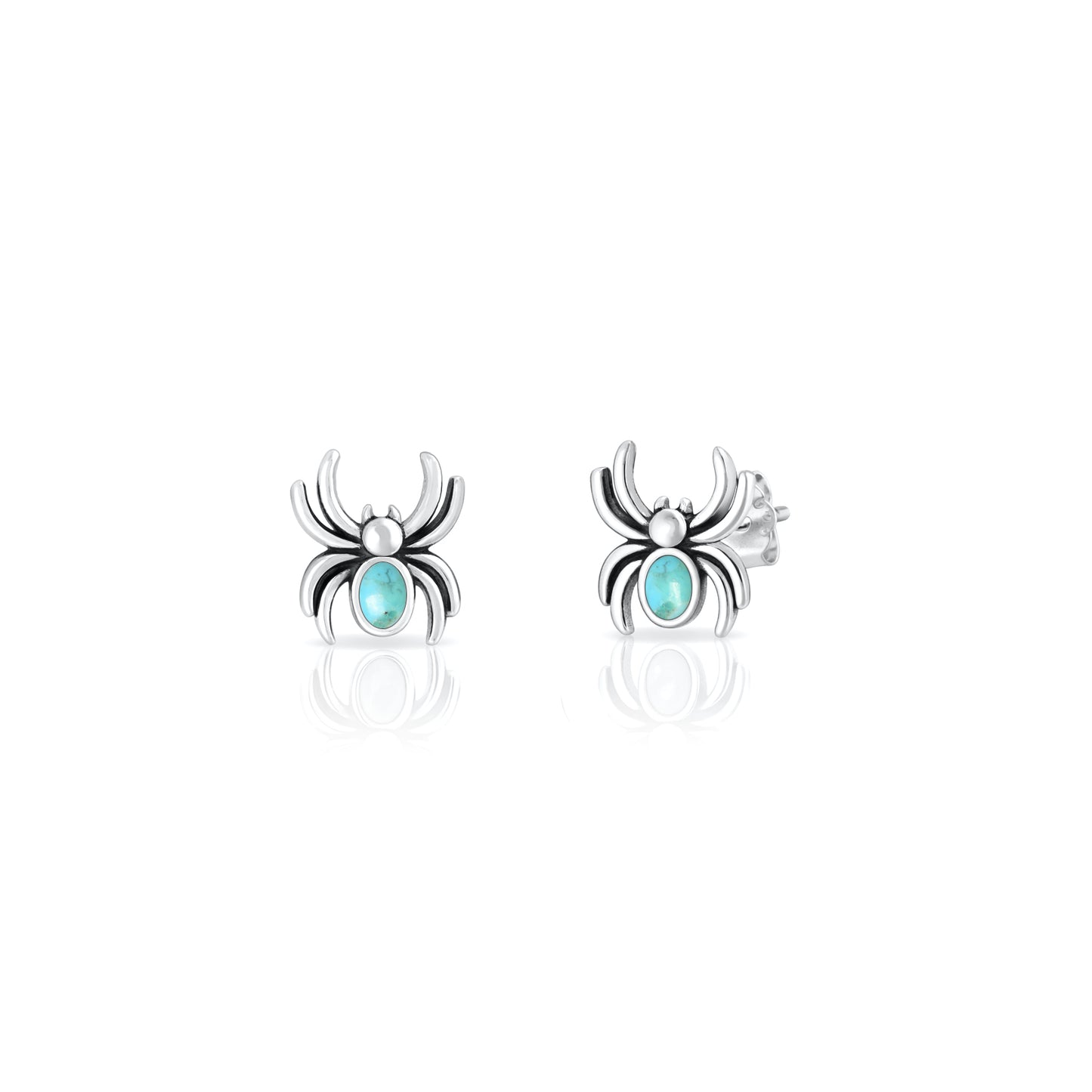 Silver Stone Earrings - Spider