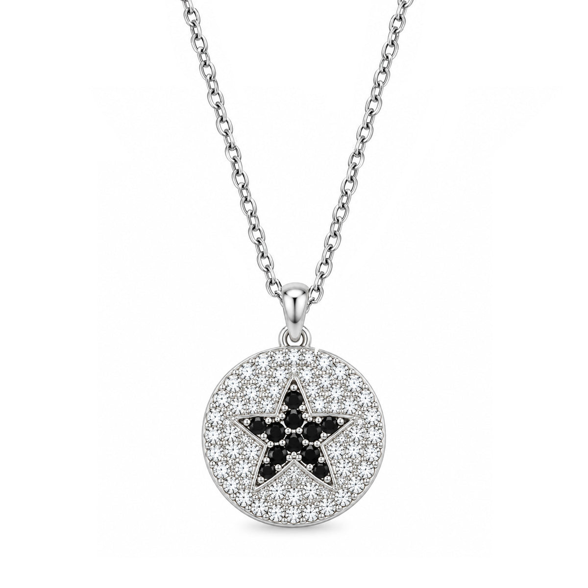Silver CZ Necklace - Star