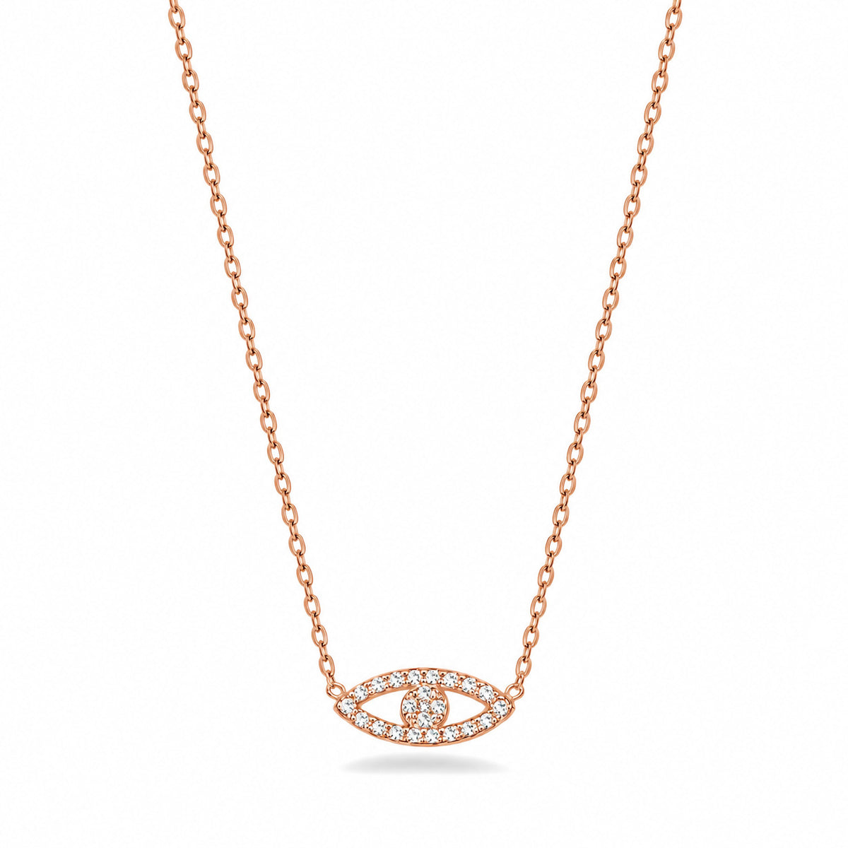 Silver Evil Eye CZ Necklace