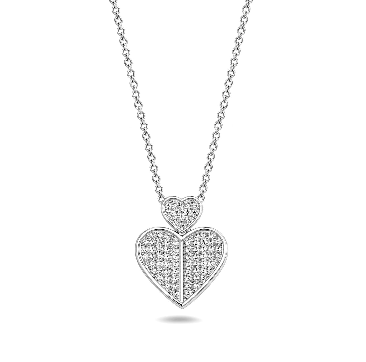 Silver CZ Necklace - Heart