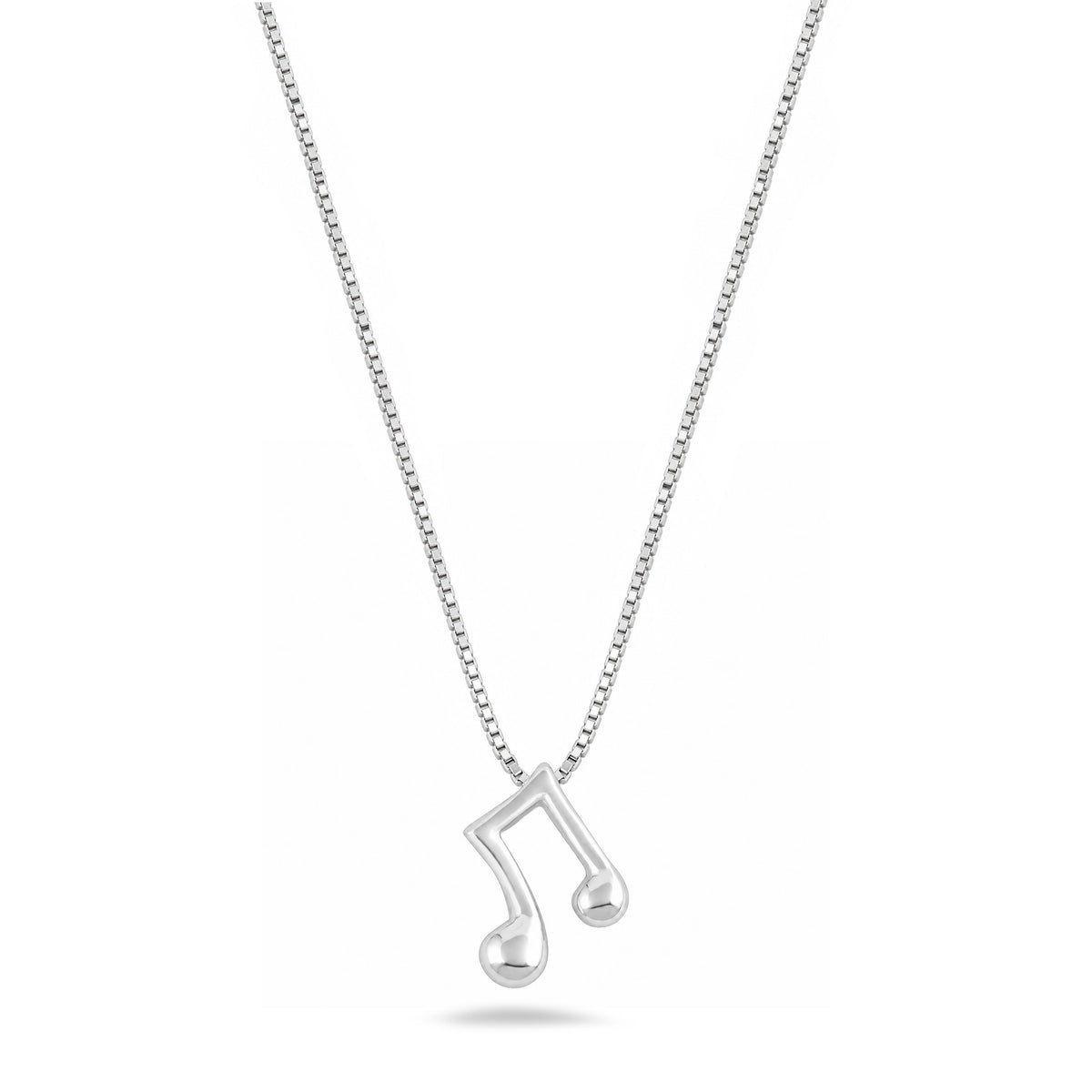 Silver Necklace - Music Note