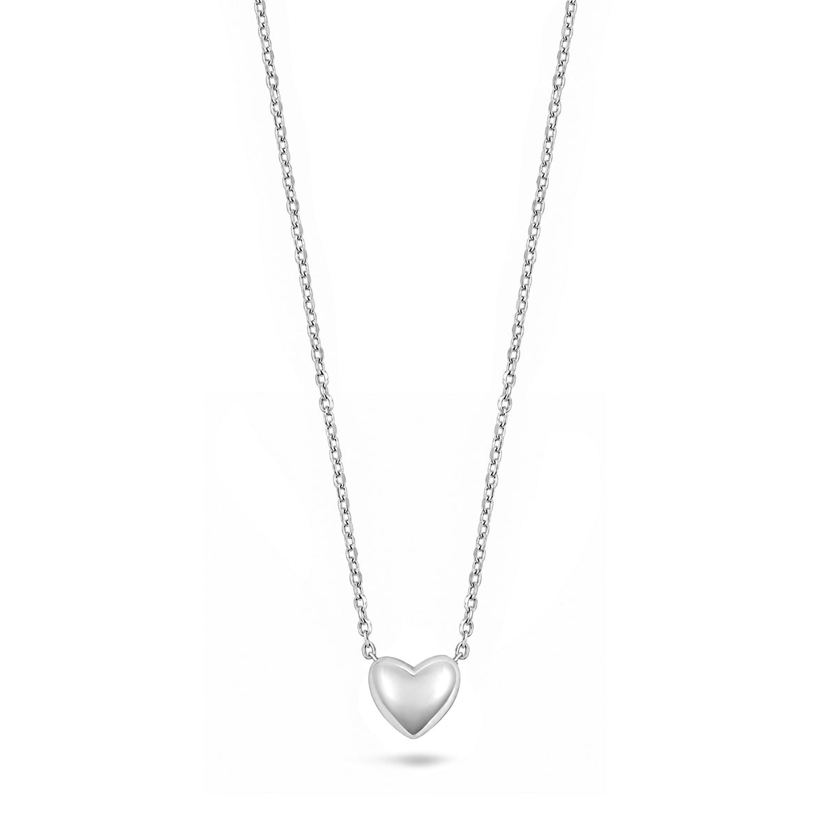 Silver CZ Necklace - Heart