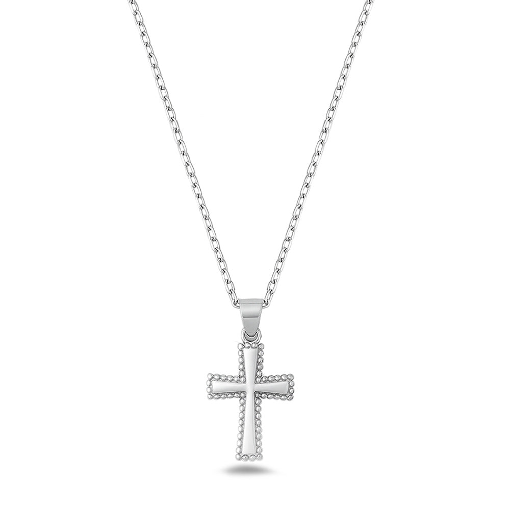 Silver CZ Necklace - Cross