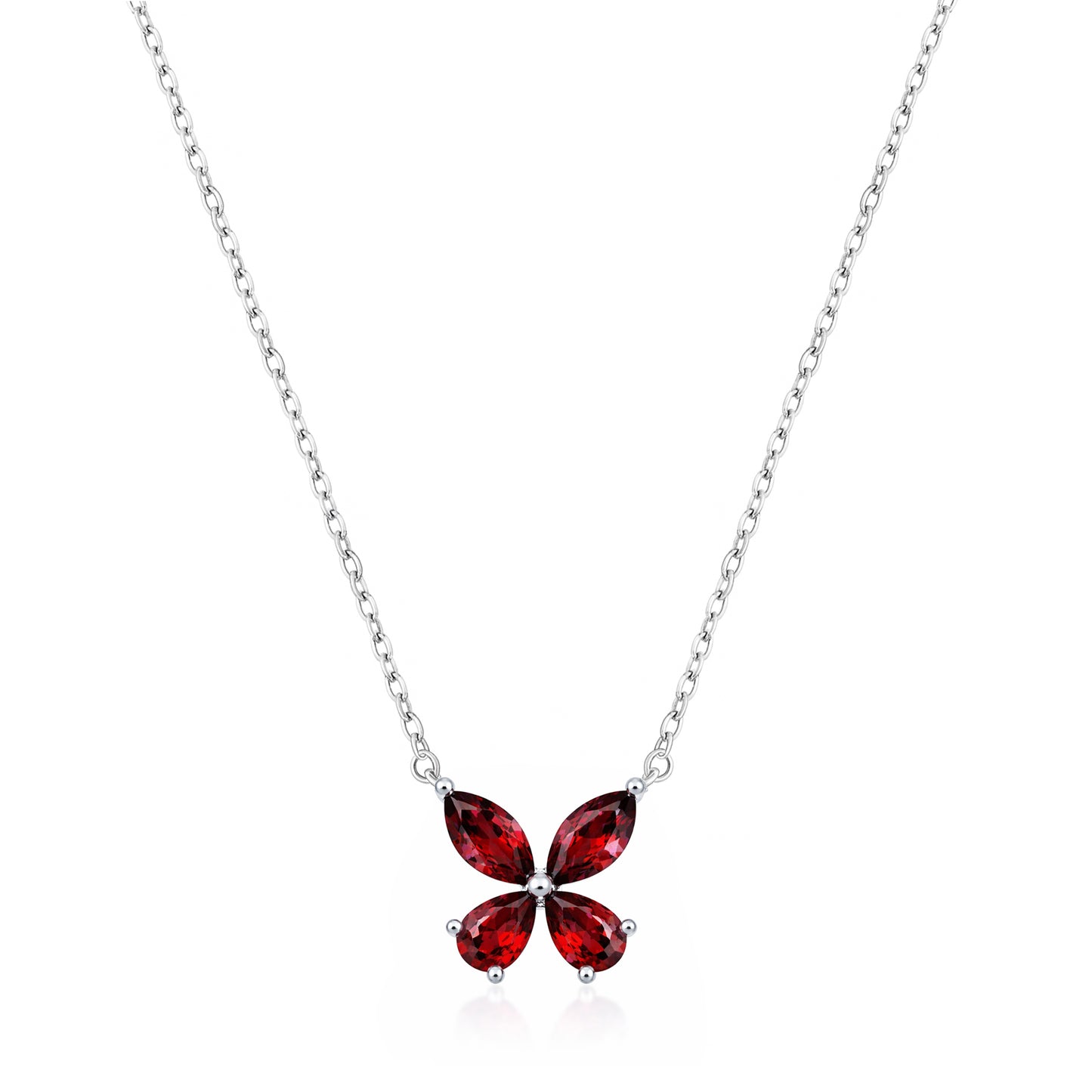 Silver CZ Necklace - Butterfly