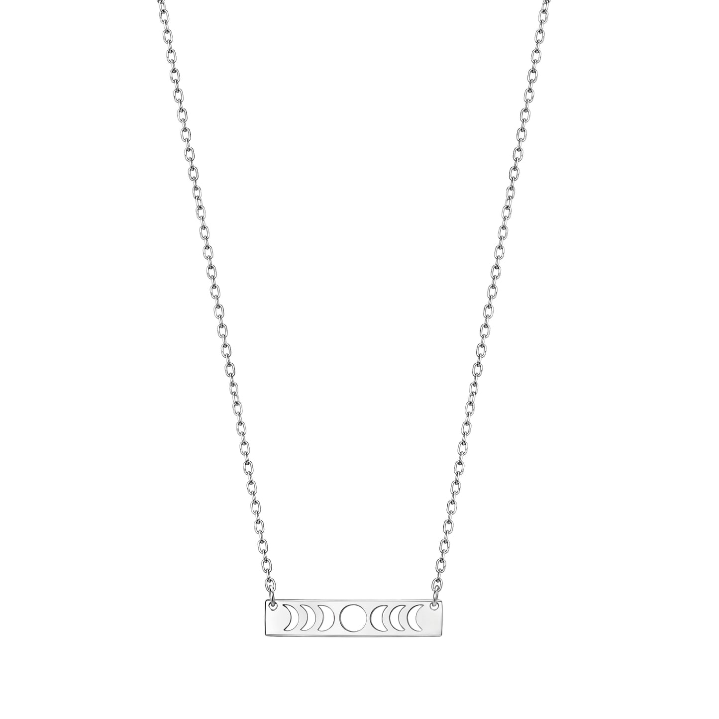 Silver Necklace - Moon Phases