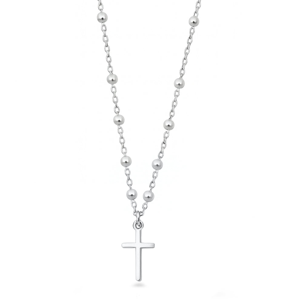 Silver Rosary Necklace