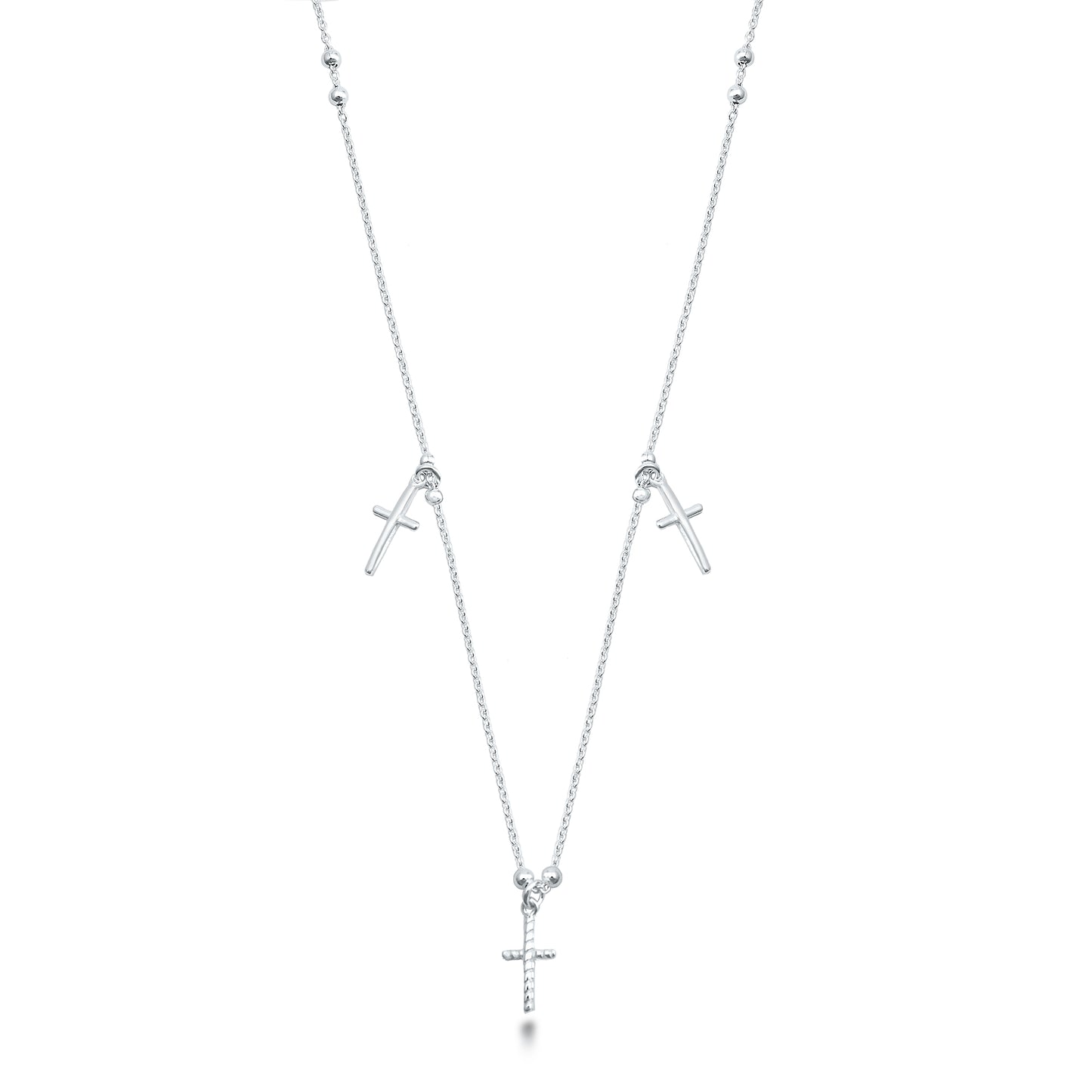 Silver Necklace with Crosses