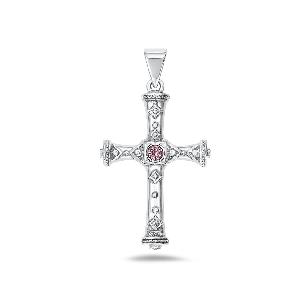 Silver Cross Pendant w/ CZ