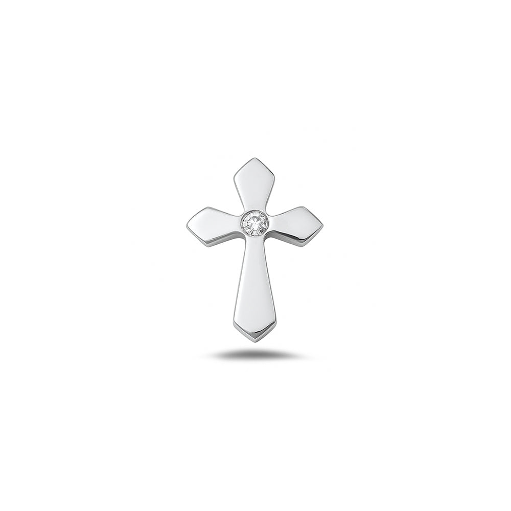 Silver Cross Pendant w/ CZ